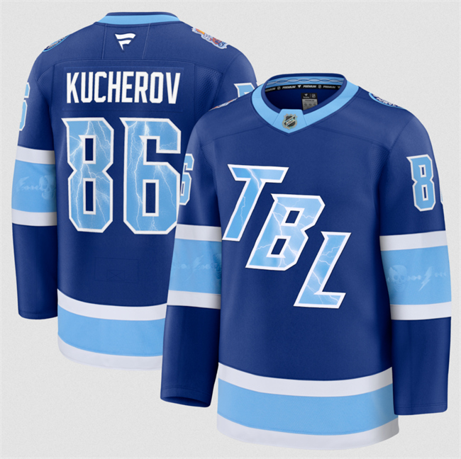Men's Tampa Bay Lightning #86 Nikita Kucherov Blue 2026 Stadium Series Stitched Jersey